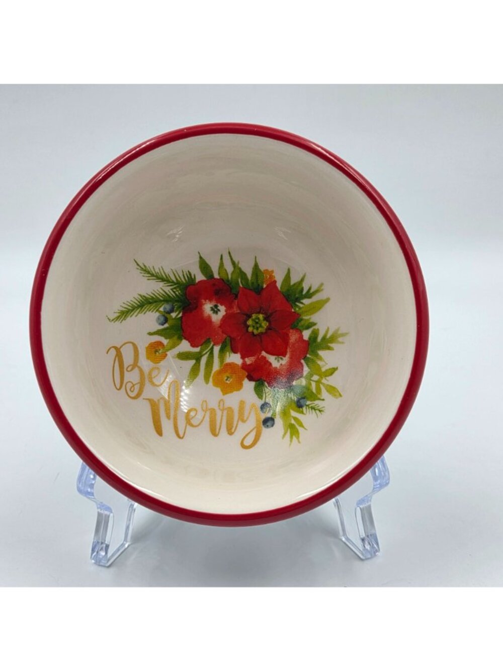 Pioneer Woman Garland 2 Piece Set Condiment Tray with Be Merry Bowl - Picture 4 of 16